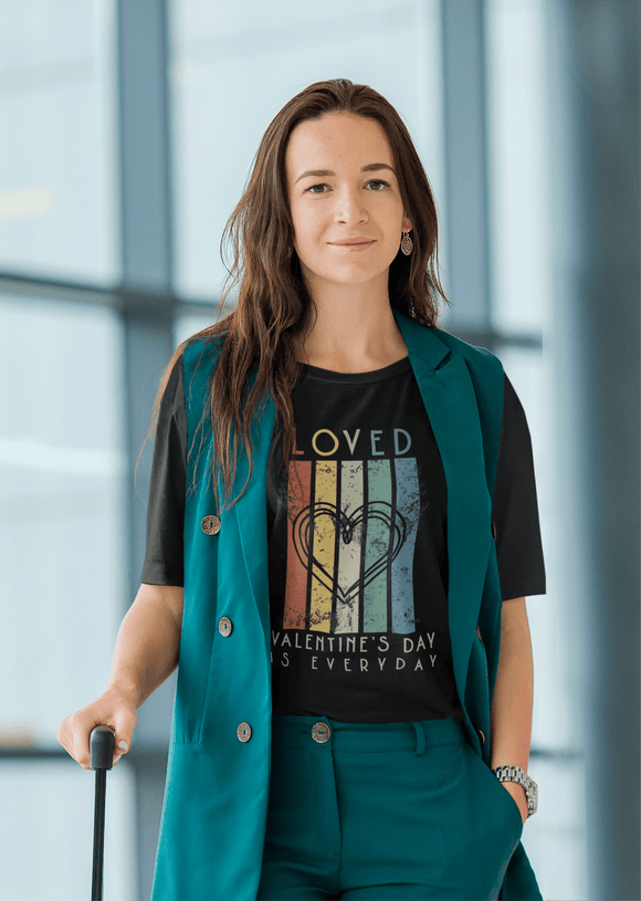 Loved Retro Heart Graphic Tee Valentines Day Is Everyday Shirt - Encore2woMaroonS