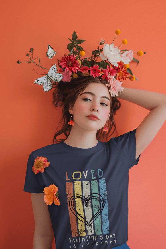 Loved Retro Heart Graphic Tee Valentines Day Is Everyday Shirt - Encore2woMaroonS