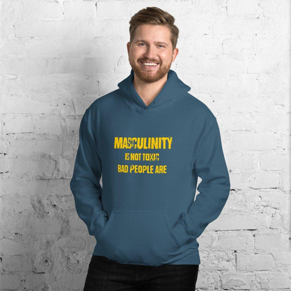 Masculinity Is Not Toxic Gold Unisex Hoodie - Encore2woIndigo BlueS