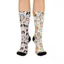 Mismatch Kawaii Dogs & Cats Cushioned Crew Socks - Encore2woWhiteOne size3/4 Crew