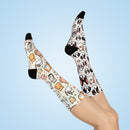 Mismatch Socks Featuring Dogs and Cats, Kawaii style, Cushioned Crew Socks - Encore2woWhiteOne size3/4 Crew