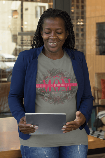Mom Blessed Proverbs 31:28 Comfort Colors 1717 Christian Graphic Tee - Encore2woGreyS