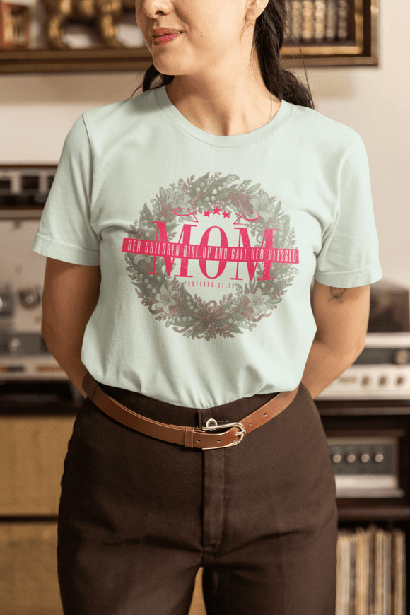 Mom Blessed Proverbs 31:28 Comfort Colors 1717 Christian Graphic Tee - Encore2woBlossomS