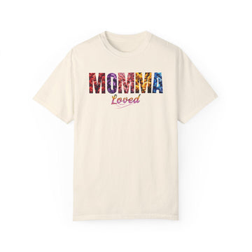 Momma Loved Floral Script T-Shirt - Comfort Colors - Encore2woIvoryS