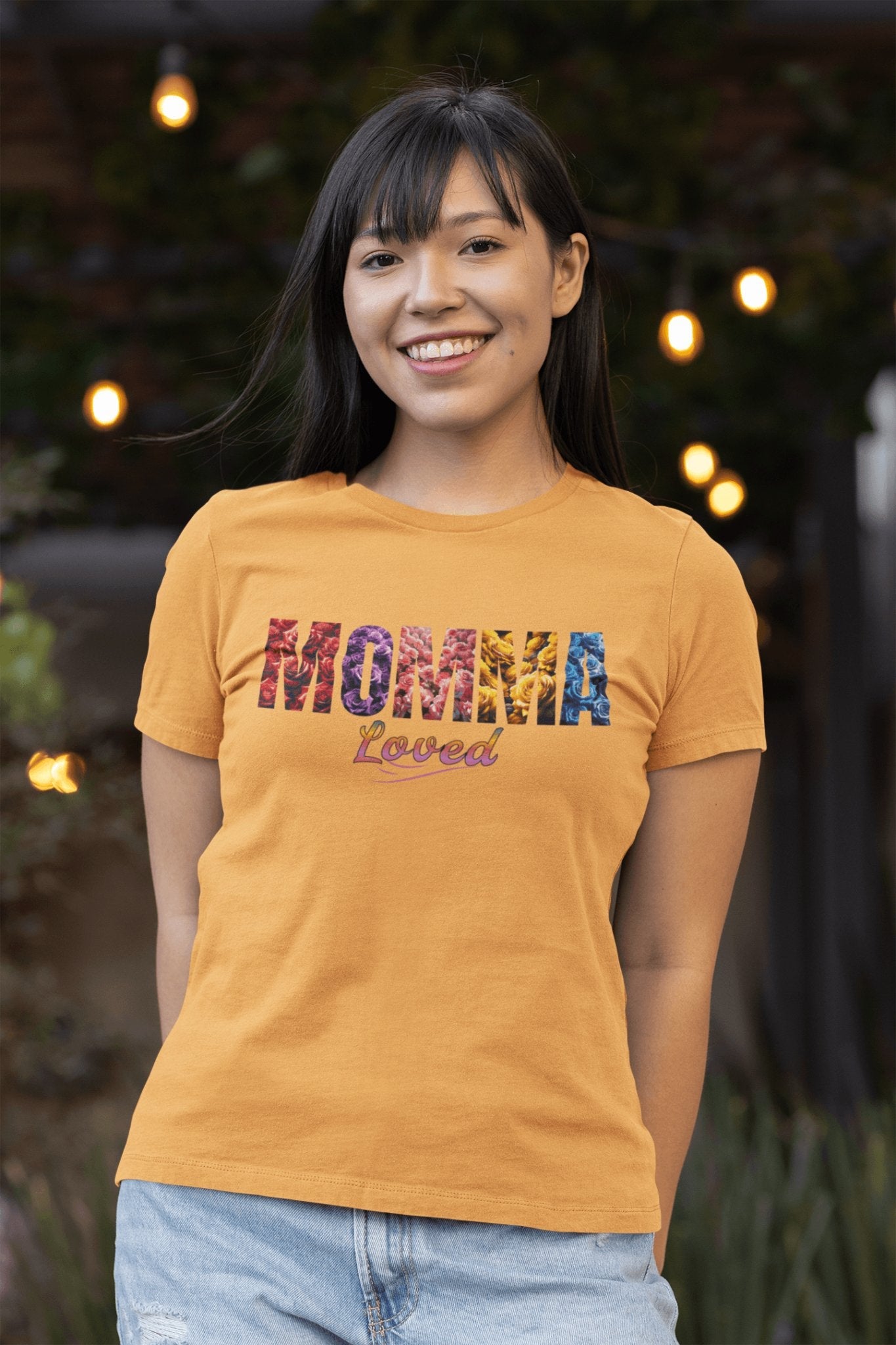 Momma Loved Floral T-Shirt - Multicolored Flower Script Comfort Colors Tee - Encore2woIvoryS