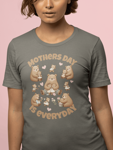 Mother's Day Is Everyday Mama Bear Graphic Tee Cute Gift for Mom - Encore2woArmyS
