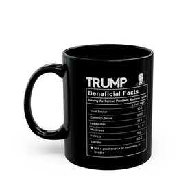 Mug - Trump Beneficial Black Mug - Nutrition Label Style, Conservative Gift - Encore2wo11oz