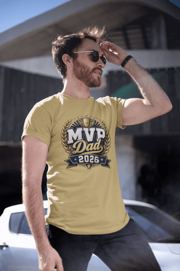 MVP Dad 2026 Father’s Day Comfort Colors T-Shirt - Father’s Day Trophy Tee - Encore2woMustardS