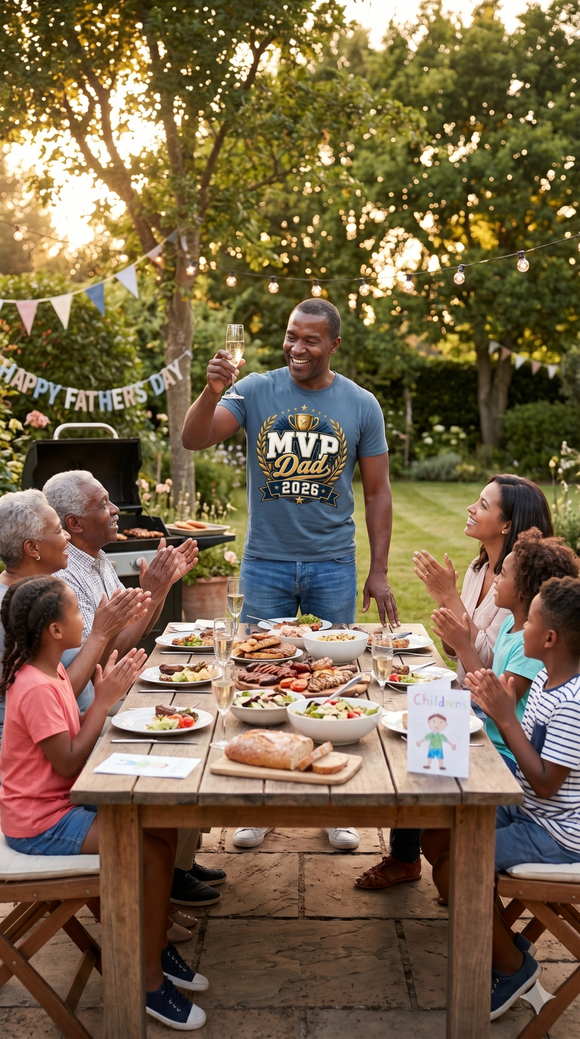 MVP Dad 2026 Father’s Day Comfort Colors T-Shirt - Father’s Day Trophy Tee - Encore2woRedS