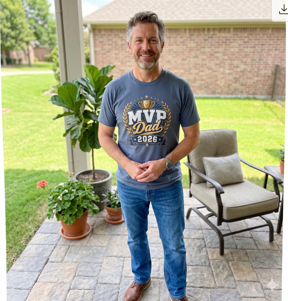 MVP Dad 2026 Father’s Day Comfort Colors T-Shirt - Father’s Day Trophy Tee - Encore2woRedS
