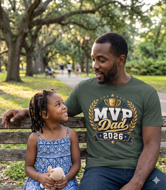 MVP Dad 2026 Father’s Day Comfort Colors T-Shirt - Father’s Day Trophy Tee - Encore2woRedS