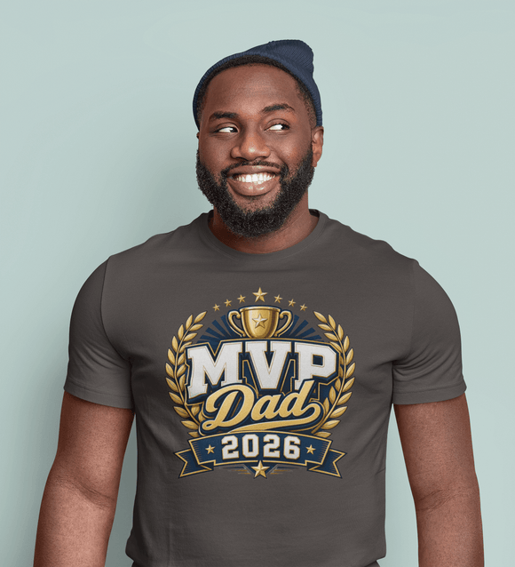 MVP Dad 2026 Father’s Day Comfort Colors T-Shirt - Father’s Day Trophy Tee - Encore2woGraphiteS