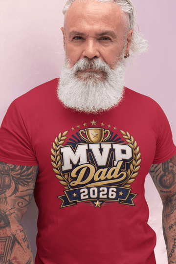 MVP Dad 2026 Father’s Day Comfort Colors T-Shirt - Father’s Day Trophy Tee - Encore2woRedS