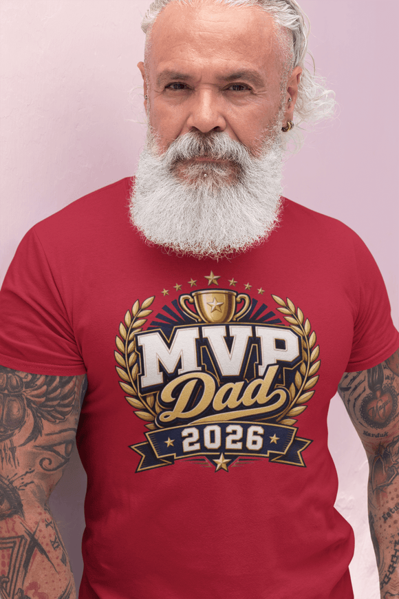 MVP Dad 2026 Father’s Day Comfort Colors T-Shirt - Father’s Day Trophy Tee - Encore2woRedS