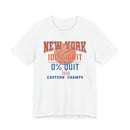 New York Basketball Grit T-Shirt | 2026 Eastern Champs Tee, NY Hoops Fan Orange Blue - Encore2woWhiteS