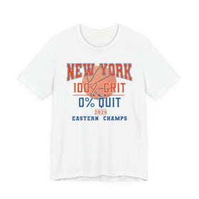 New York Basketball Grit T-Shirt | 2026 Eastern Champs Tee, NY Hoops Fan Orange Blue - Encore2woWhiteS