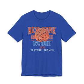 New York Basketball Grit T-Shirt | 2026 Eastern Champs Tee, NY Hoops Fan Orange Blue - Encore2woTrue RoyalS
