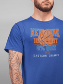 New York Basketball Grit T-Shirt | 2026 Eastern Champs Tee, NY Hoops Fan Orange Blue - Encore2woBlackS