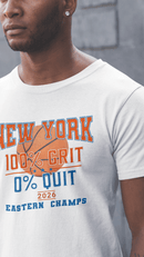 New York Basketball Grit T-Shirt | 2026 Eastern Champs Tee, NY Hoops Fan Orange Blue - Encore2woPinkS