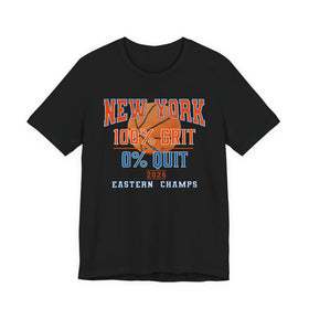New York Basketball Grit T-Shirt | 2026 Eastern Champs Tee, NY Hoops Fan Orange Blue - Encore2woBlackS