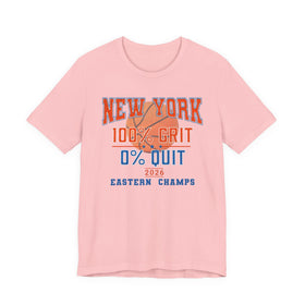 New York Basketball Grit T-Shirt | 2026 Eastern Champs Tee, NY Hoops Fan Orange Blue - Encore2woPinkS