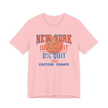 New York Basketball Grit T-Shirt | 2026 Eastern Champs Tee, NY Hoops Fan Orange Blue - Encore2woPinkS