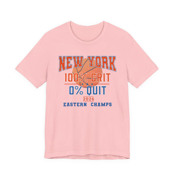 New York Basketball Grit T-Shirt | 2026 Eastern Champs Tee, NY Hoops Fan Orange Blue - Encore2woPinkS