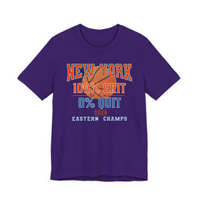 New York Basketball Grit T-Shirt | 2026 Eastern Champs Tee, NY Hoops Fan Orange Blue - Encore2woTeam PurpleS
