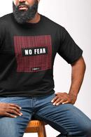 No Fear Graphic Tee — Bold Red Grid Design Faith T-Shirt - Encore2woBlackS