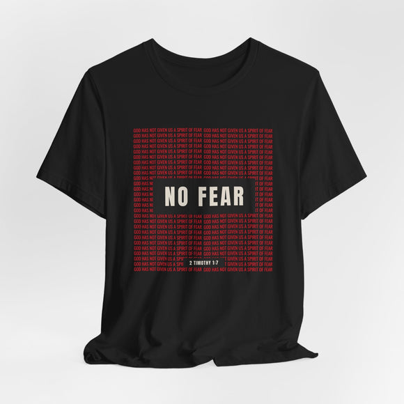 No Fear Graphic Tee — Bold Red Grid Design Faith T-Shirt - Encore2woBlackS