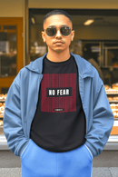 No Fear Graphic Tee — Bold Red Grid Design Faith T-Shirt - Encore2woBlackS