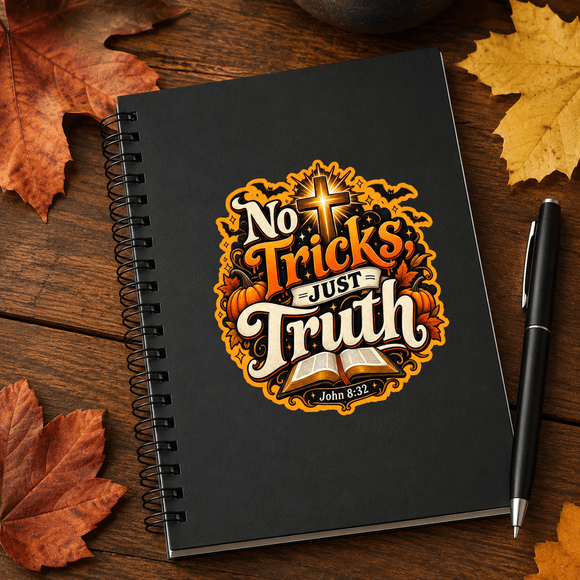 No Tricks, Just Truth Christian Halloween Sticker 3-Pack | John 8:32 - Encore2wo3.5 inches