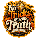 No Tricks, Just Truth Christian Halloween Sticker 3-Pack | John 8:32 - Encore2wo3.5 inches