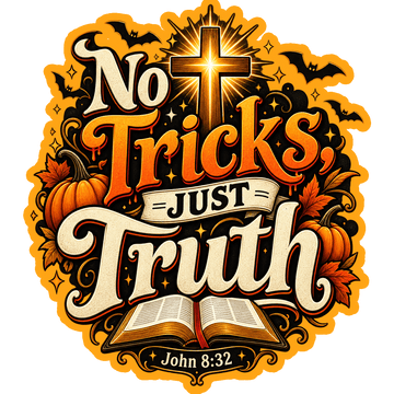 No Tricks, Just Truth Christian Halloween Sticker 3-Pack | John 8:32 - Encore2wo3.5 inches