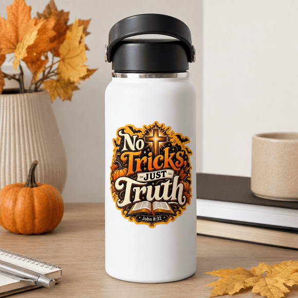 No Tricks, Just Truth Christian Halloween Sticker 3-Pack | John 8:32 - Encore2wo3.5 inches