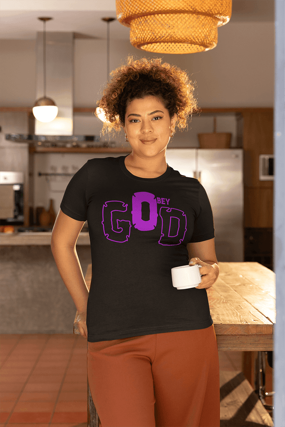 Obey GOD T-Shirt - Bold Religious Statement Design Christian - Encore2woBlackS