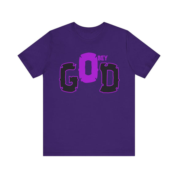 Obey GOD T-Shirt - Bold Religious Statement Design Christian - Encore2woTeam PurpleS