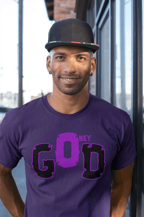 Obey GOD T-Shirt - Bold Religious Statement Design Christian - Encore2woBlackS
