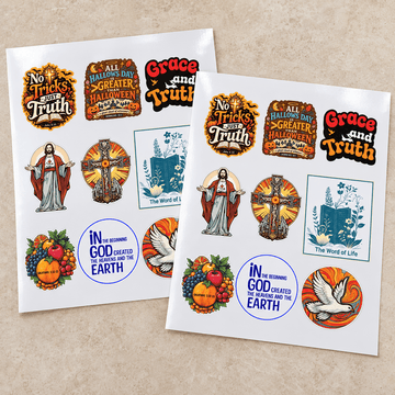 October Christian Sticker Set — 2 Glossy Vinyl Sheets - Encore2wo