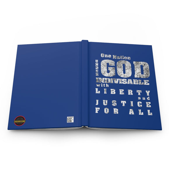 One Nation Under God Blue Hardcover Journal Matte - Encore2woJournal