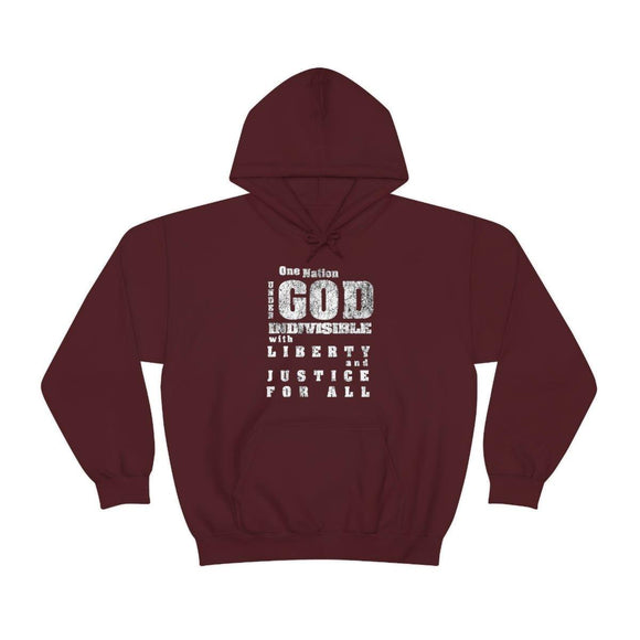 One Nation Under God Pledge of Allegiance Unisex Hoodie Sweatshirt - Encore2woMaroonS