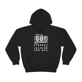 One Nation Under God Pledge of Allegiance Unisex Hoodie Sweatshirt - Encore2woBlackS