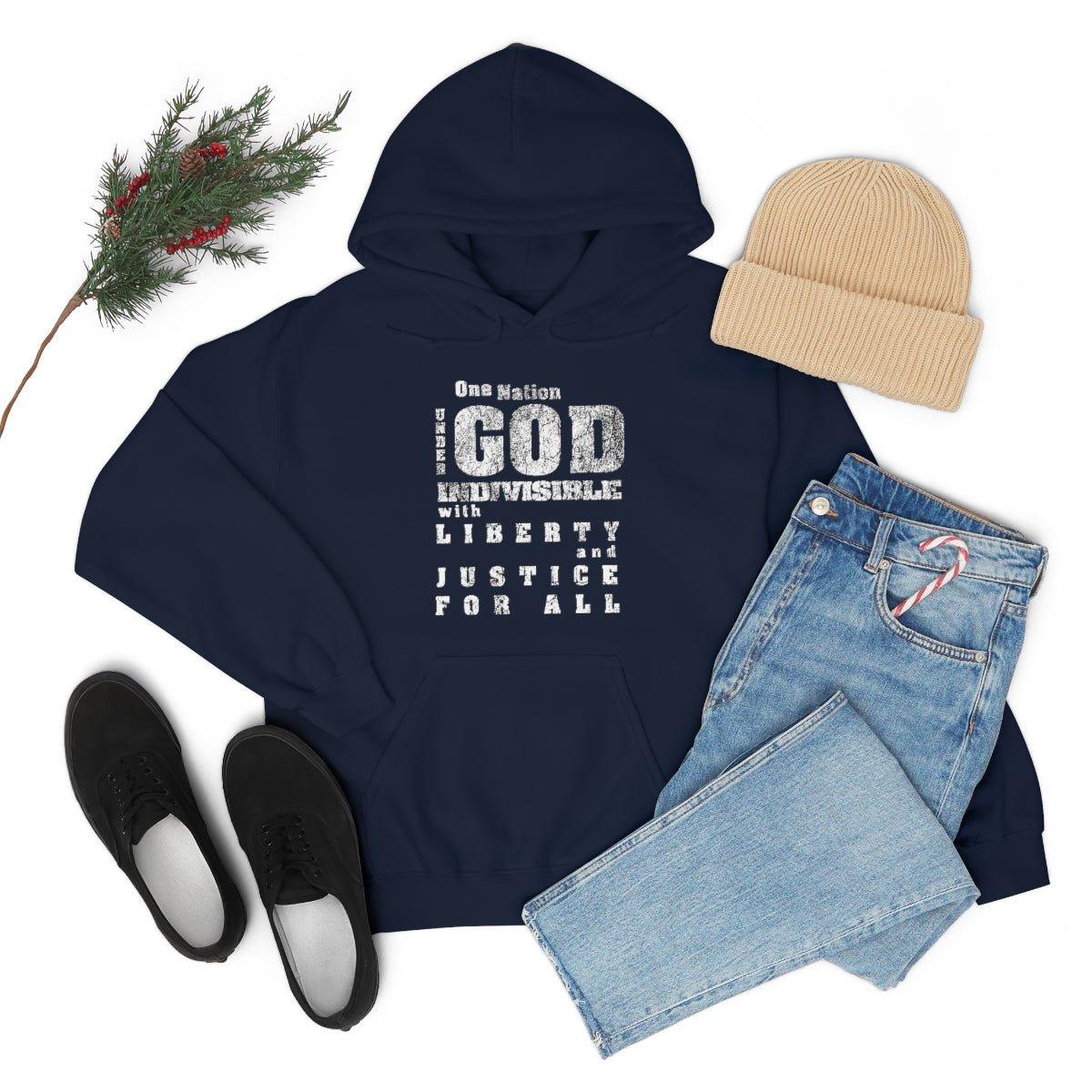 One Nation Under God Pledge of Allegiance Unisex Hoodie Sweatshirt - Encore2woNavyS