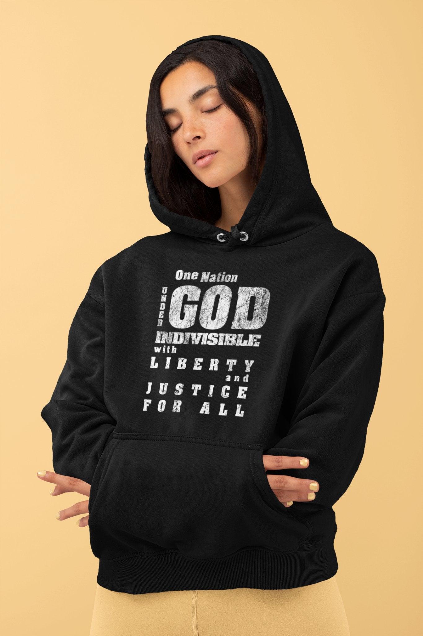 One Nation Under God Pledge of Allegiance Unisex Hoodie Sweatshirt - Encore2woMaroonS