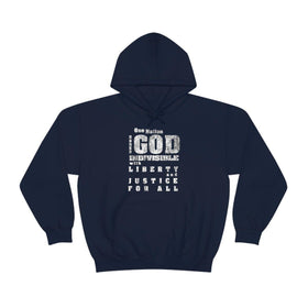 One Nation Under God Pledge of Allegiance Unisex Hoodie Sweatshirt - Encore2woNavyS