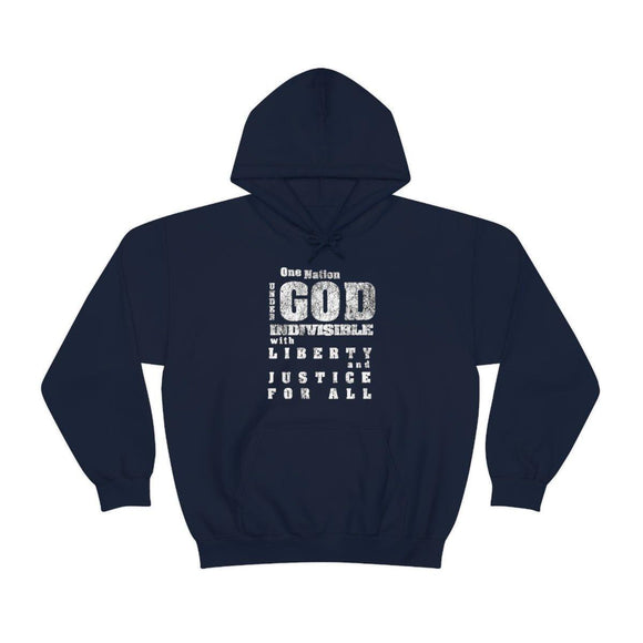 One Nation Under God Pledge of Allegiance Unisex Hoodie Sweatshirt - Encore2woNavyS