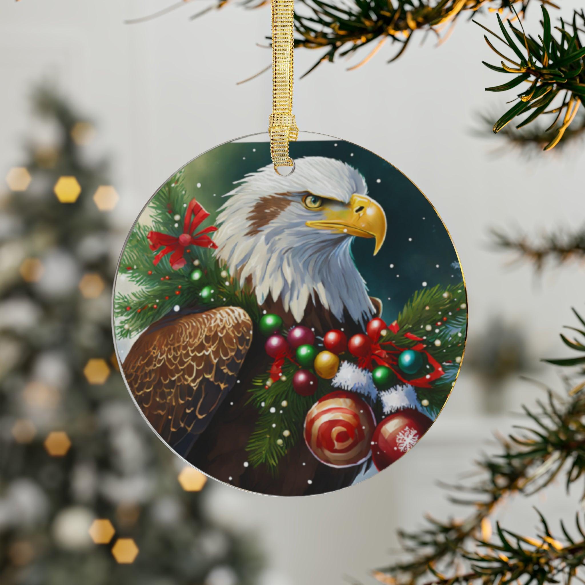 Patriotic Eagle Christmas Acrylic Ornaments - Encore2wo1 pcRoundOne size