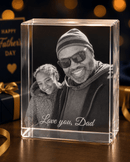 Personalized 3D Photo Engraved Crystal Cube Gift - Encore2woX - LargeCrystal Only