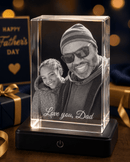 Personalized 3D Photo Engraved Crystal Cube Gift - Encore2woMediumCrystal Only