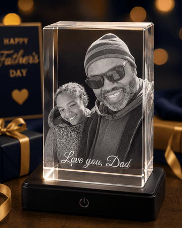 Personalized 3D Photo Engraved Crystal Cube Gift - Encore2woMediumCrystal Only